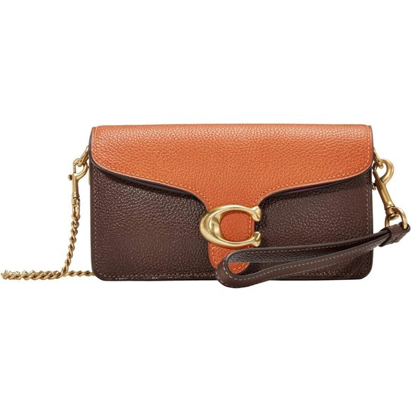 Coach Tabby Crossbody Strap B4 Dark Brown Teak Leather Snap Gold Handbag Bag New - Picture 2 of 6